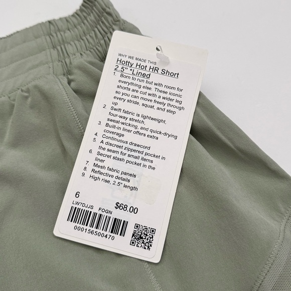 Lululemon Hotty Hot High-Rise Short 2.5" - Fog Green, Size 6 - Picture 10 of 10
